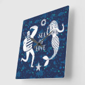 Meer der Liebe Poster Quadratische Wanduhr (Winkel)