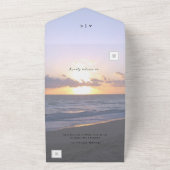 Meer der Liebe | Sonnenuntergang + Hochzeit Ihres All In One Einladung (Außenbereich)