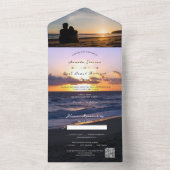 Meer der Liebe | Sonnenuntergang + Hochzeit Ihres All In One Einladung (Innen Boden)