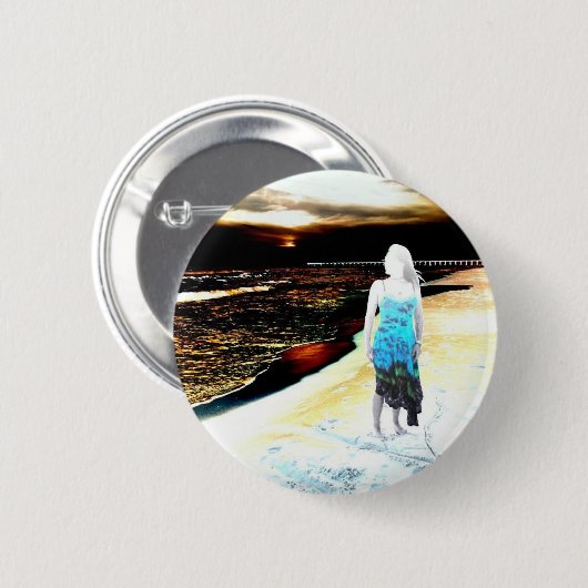 Meer der Rubine Button (Vorne & Hinten)