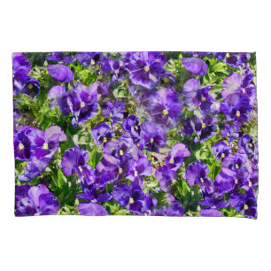 Meer der Stille: Das wunderschöne Lila Pansy-Feld Kissenbezug