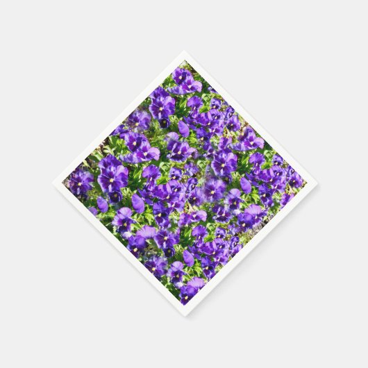 Meer der Stille: Das wunderschöne Lila Pansy-Feld Serviette (Ecke)