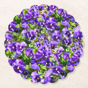 Meer der Stille: Das wunderschöne Lila Pansy-Feld Untersetzer