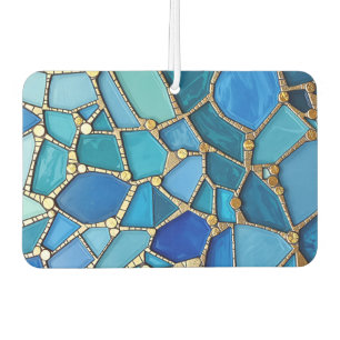 Meer der Wellen Blaue und goldene Mosaik-Fine-Art Autolufterfrischer