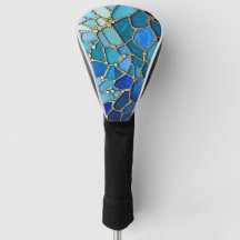 Meer der Wellen Blaue und goldene Mosaik-Fine-Art