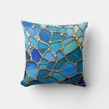 Meer der Wellen Blaue und goldene Mosaik-Fine-Art