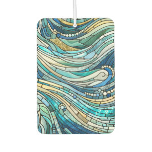 Meer der Wellen Teal-Mosaik-Kunst Autolufterfrischer