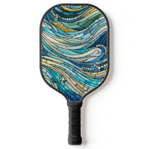 Meer der Wellen Teal-Mosaik-Kunst