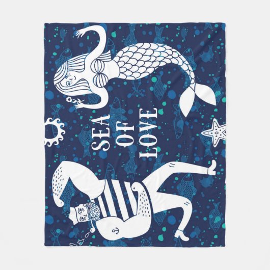 Meer des Liebe-Plakats Fleecedecke (Vorderseite)