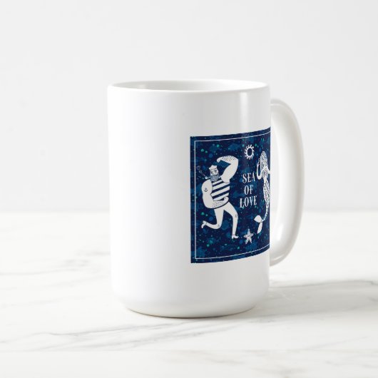 Meer des Liebe-Plakats Kaffeetasse (VorderseiteRechts)
