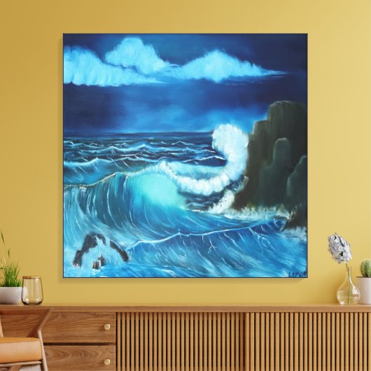 "Meer des Powers" Stretchierte Leinwand drucksvoll (Insitu (Wohnzimmer))