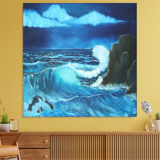 "Meer des Powers" Stretchierte Leinwand drucksvoll (Insitu (Wohnzimmer))