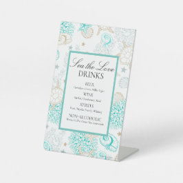 Meer Die Liebe Strand Hochzeitsgetränke Sockelschild