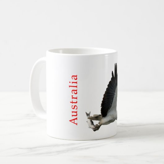 Meer-Eagle mit der Fisch-Tasse Kaffeetasse (Vorderseite Links)