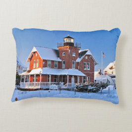 Meer geumgürteter Leuchtturm, New-Jersey Dekokissen