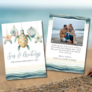 Meer & Grüße Küsten-Weihnachtsfoto Feiertagskarte