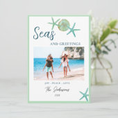 Meer & Grüße Weihnachten an der Küste mit Foto (Stehend Vorderseite)