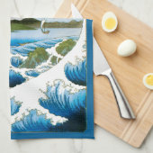 Meer in Satta in der Provinz Suruga durch Ando Hir Geschirrtuch (Viertel Falte)