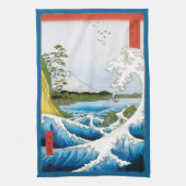 Meer in Satta in der Provinz Suruga durch Ando Hir Geschirrtuch (Vertikal)