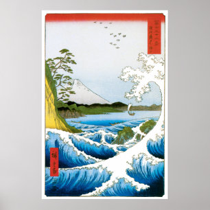 Meer in Satta in der Provinz Suruga durch Ando Hir Poster