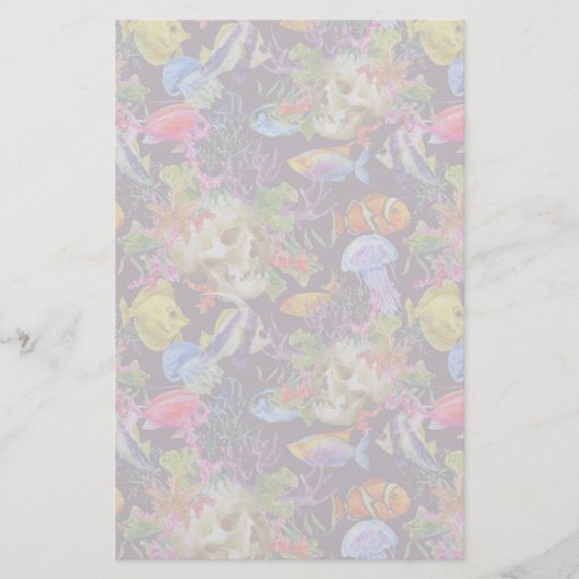 Meer Leben Grunge-Muster Briefpapier (Vorderseite)