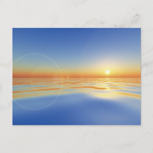 Meer mit Sonne Postkarte (Vorderseite)