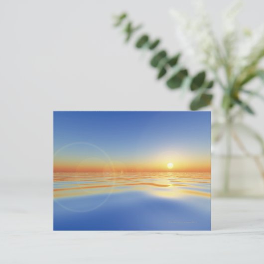 Meer mit Sonne Postkarte (Stehend Vorderseite)