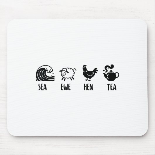 Meer Mutterschaf Henne Tee Lustiger Witz Spruch Zi Mousepad (Vorne)