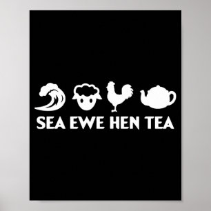 Meer Mutterschaf Henne Tee Lustiger Witz Spruch Zi Poster