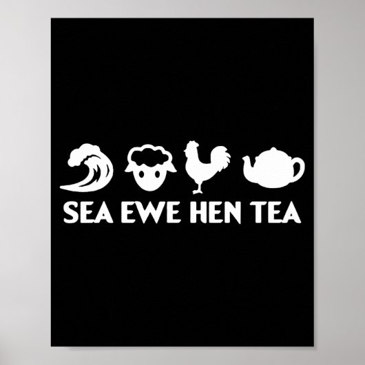 Meer Mutterschaf Henne Tee Lustiger Witz Spruch Zi Poster (Vorne)