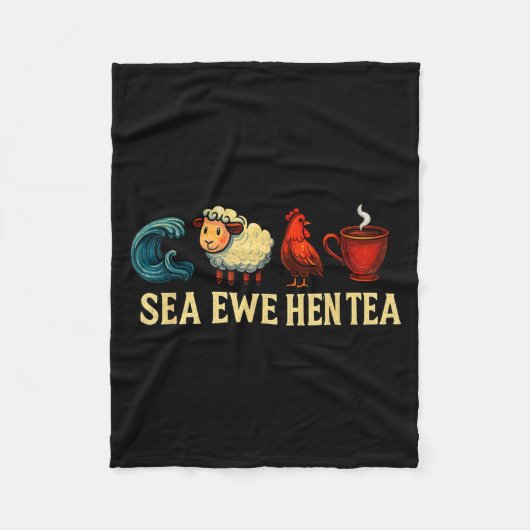 Meer Mutterschaf Henne Tee Lustiges Shirt Meer Mut Fleecedecke (Vorderseite)
