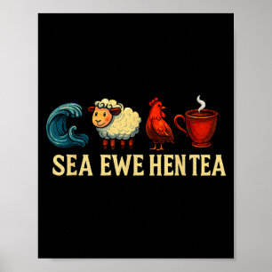 Meer Mutterschaf Huhn Tee Lustiges Shirt Meer Mutt Poster
