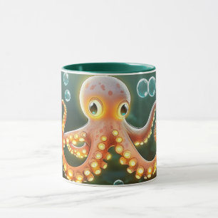Meer-Oktopus Cartoon-Stil lebendig Bunt Süß Tasse