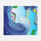 Meer Ozean große Wellenwasser Fleecedecke (Vorderseite (Horizontal))