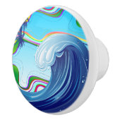 Meer Ozean große Wellenwasser Keramikknauf (Rechts)