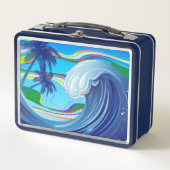 Meer Ozean große Wellenwasser Metall Brotdose (Vorderseite)