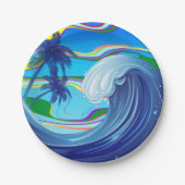 Meer Ozean große Wellenwasser Pappteller (Vorderseite)