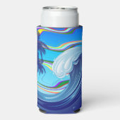 Meer Ozean große Wellenwasser Selters Dosenkühler (Seltzer Rückseite)