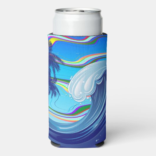 Meer Ozean große Wellenwasser Selters Dosenkühler (Seltzer Rückseite)