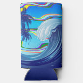 Meer Ozean große Wellenwasser Selters Dosenkühler (Rückseite)