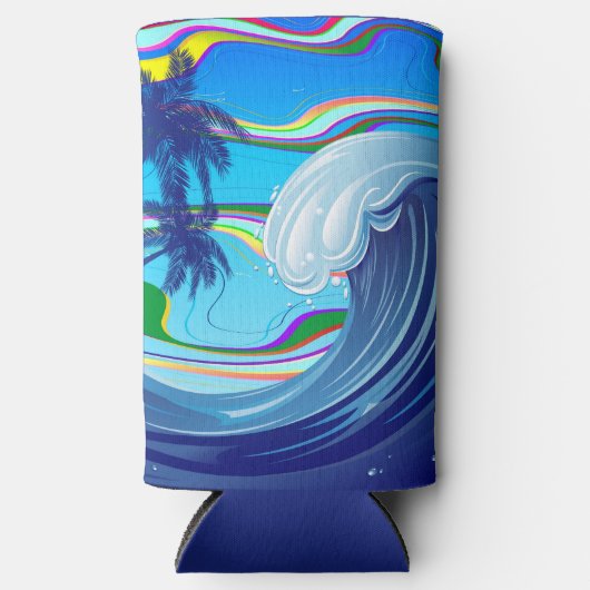 Meer Ozean große Wellenwasser Selters Dosenkühler (Vorderseite)