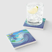 Meer Ozean große Wellenwasser Steinuntersetzer (Seitenansicht)