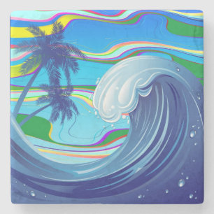 Meer Ozean große Wellenwasser Steinuntersetzer