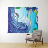 Meer Ozean große Wellenwasser Wandteppich (Beispiel (Horizontal))