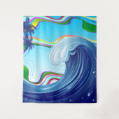 Meer Ozean große Wellenwasser Wandteppich (Vorderseite)