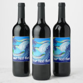 Meer Ozean große Wellenwasser Weinetikett (Flaschen)