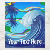 Meer Ozean große Wellenwasser Weinetikett (Einzelnes Label)