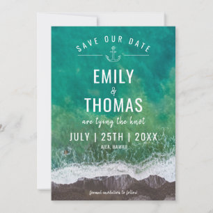 Meer Ozean Strand Strand Meer Anchor Monogramm Save The Date