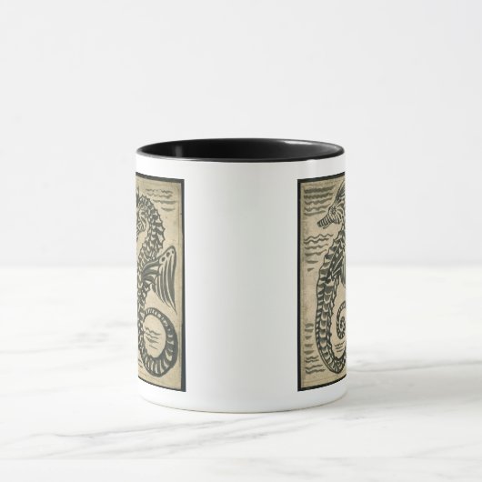 Meer-Pferd (w/c auf Papier) Tasse (Zentrum)