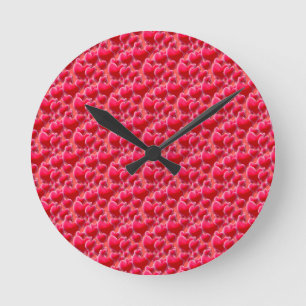 Meer rosa Herzen Runde Wanduhr